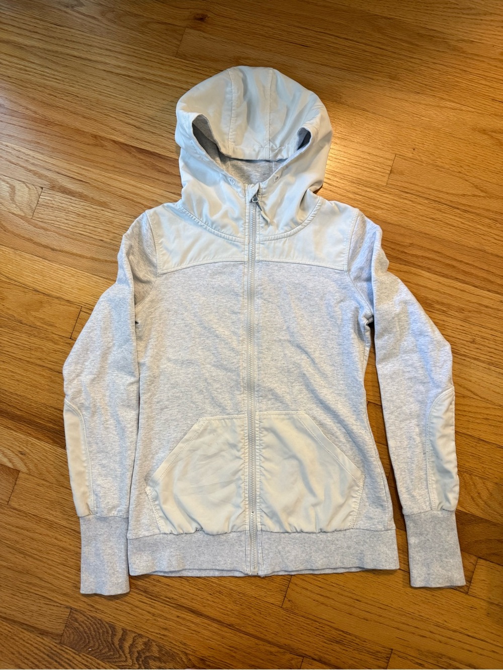 Mondetta Light Gray Hooded Utility Zip Jacket
